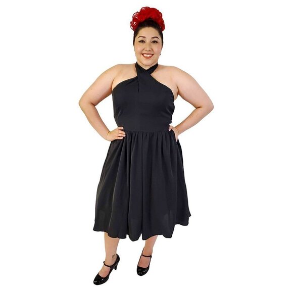 Banned Roisin Halter Dress in Black - Picture 1 of 7